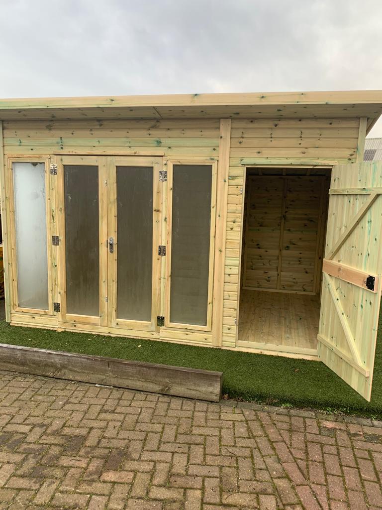 Tanalised Charlotte Combi Summerhouse Keighley Timber & Fencing sheds www.keighleytimbersheds.co.uk