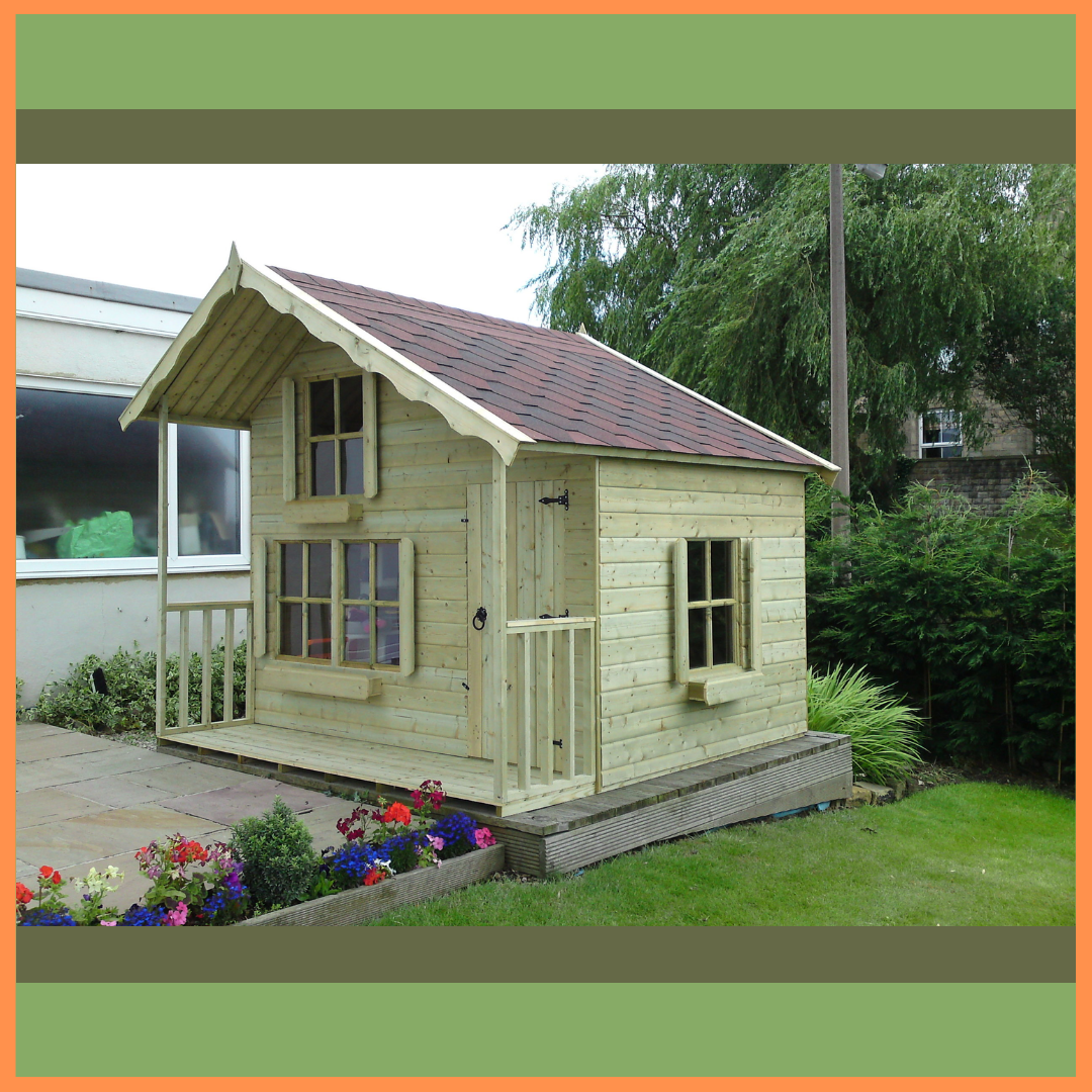 Tanalised Poppy Cottage Playhouse Keighley Timber & Fencing sheds www.keighleytimbersheds.co.uk
